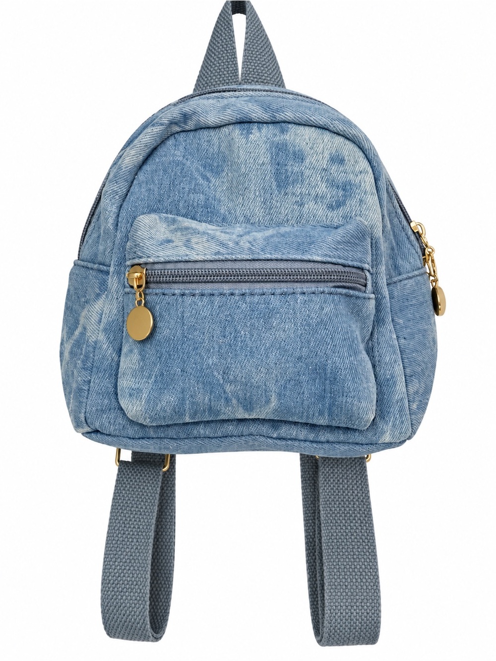 NWOT Denim Mini Backpack Light Wash Blue Y2K Jean Backpack Purse